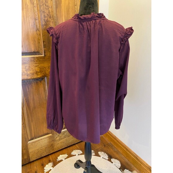 St. John’s Bay Blouse Womens Plus Size XL Burgundy  Top Flowy Casual Boho Shirt - Picture 6 of 9